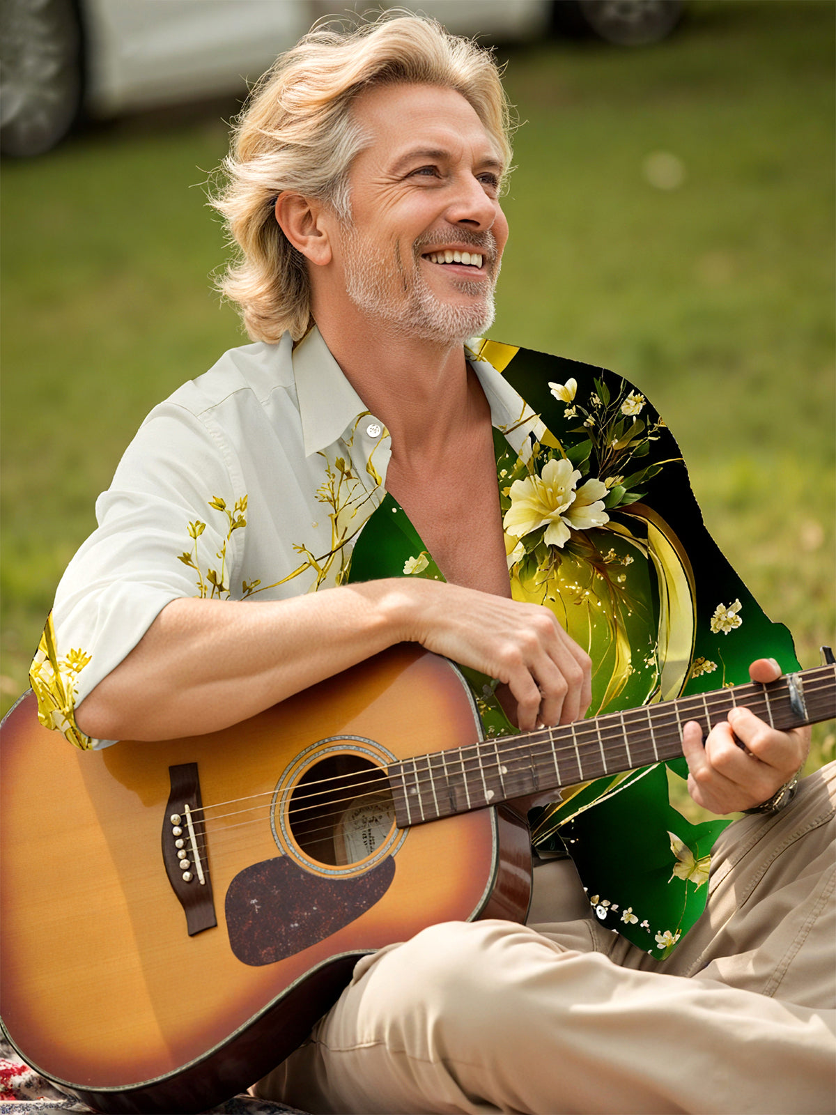 Art Floral Butterfly Men's Pocket Short Sleeve Shirts