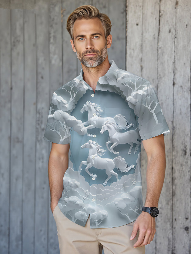 men's graphic art shirt side view