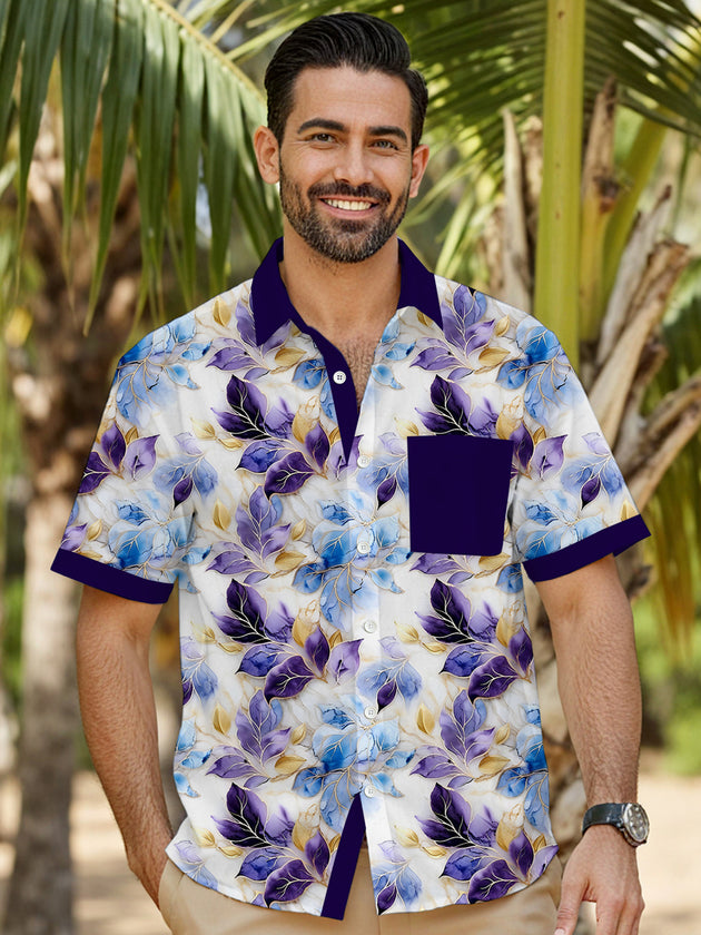men's Hawaiian shirt front view tropical beach vacation