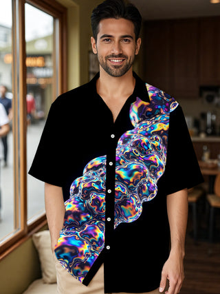men's Hawaiian shirt front view tropical beach vacation