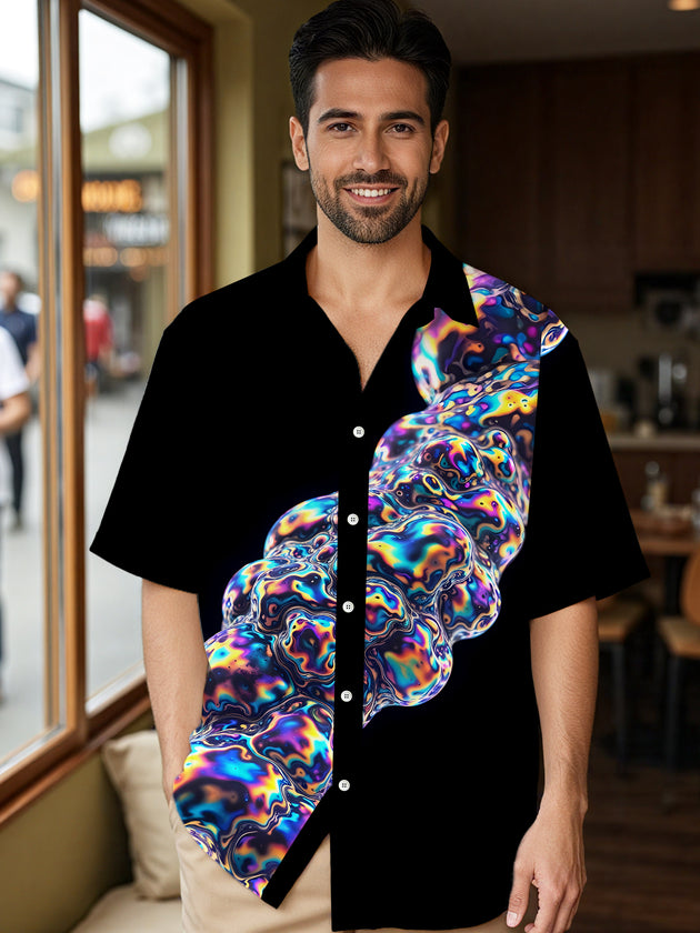 men's Hawaiian shirt front view tropical beach vacation