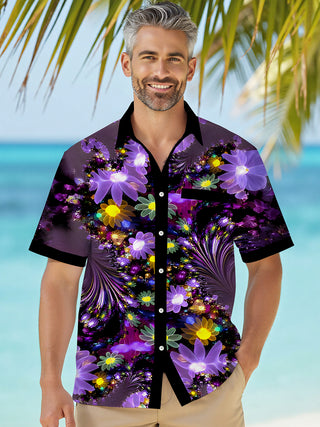 men's floral shirt front view