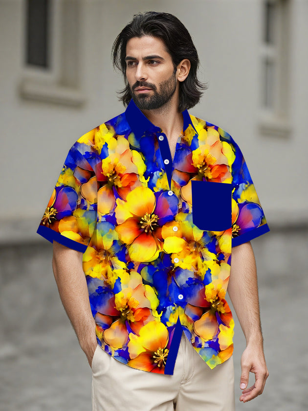 men's floral shirt front view