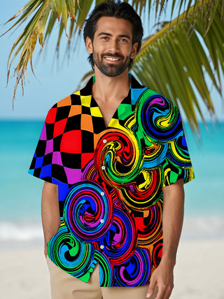 men's Hawaiian shirt front view tropical beach vacation