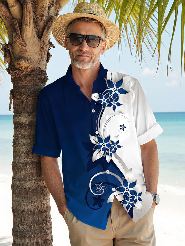 men's floral shirt front view