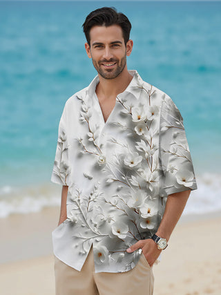 men's floral shirt front view