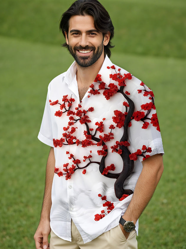 men's floral shirt front view