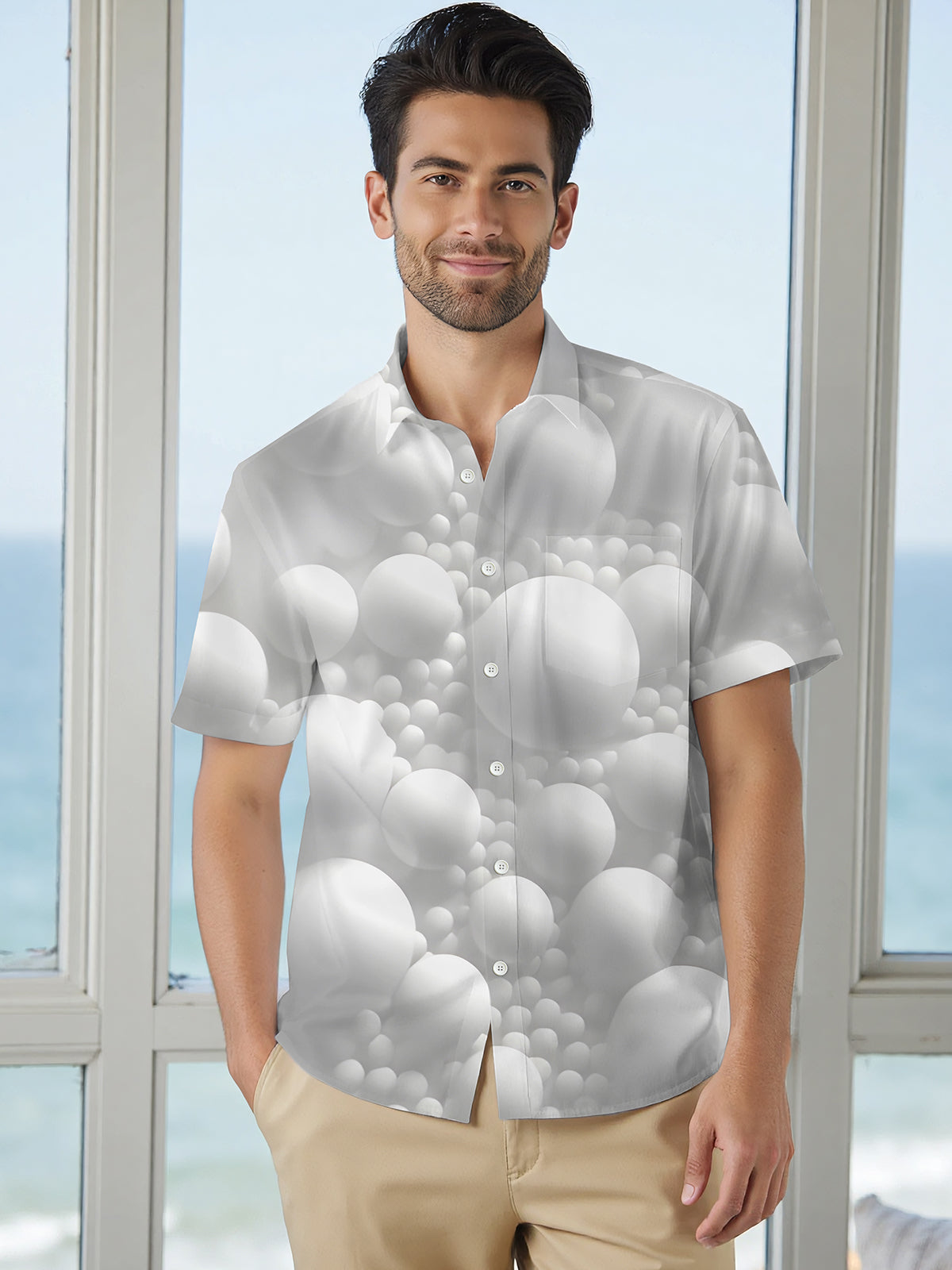 Geometry Men's Pocket Short Sleeve Shirts