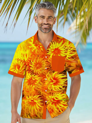 men's Hawaiian shirt front view tropical beach vacation