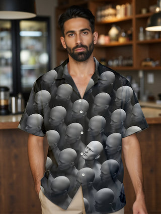 men's art print shirt front view