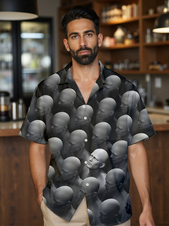 men's art print shirt front view