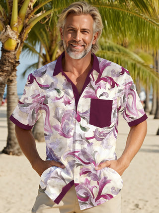 Men's abstract print short sleeve shirt front view