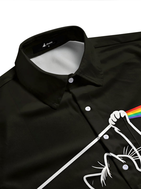 Cat Men's Pocket Short Sleeve Shirts