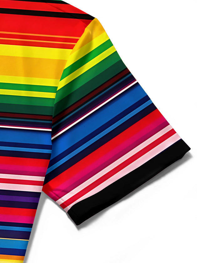 Stripes Men's Pocket Short Sleeve Shirts