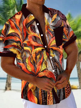 men's Hawaiian shirt front view tropical beach vacation