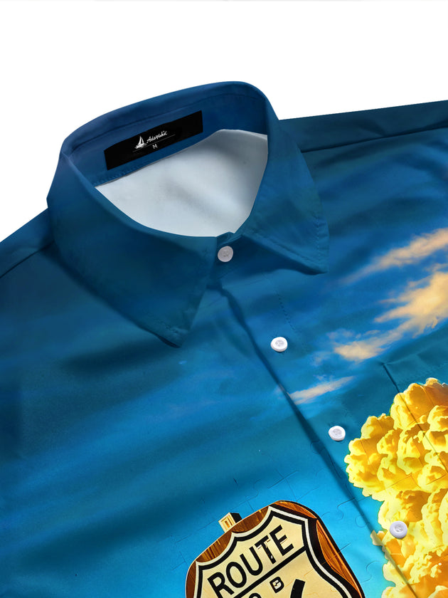 men's classic print shirt side view