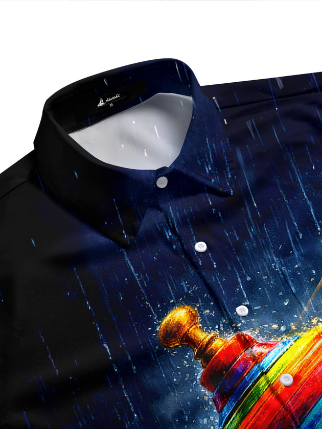 Spinning Top Men's Pocket Short Sleeve Shirts