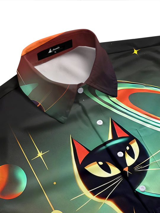 Cat Men's Pocket Short Sleeve Shirts