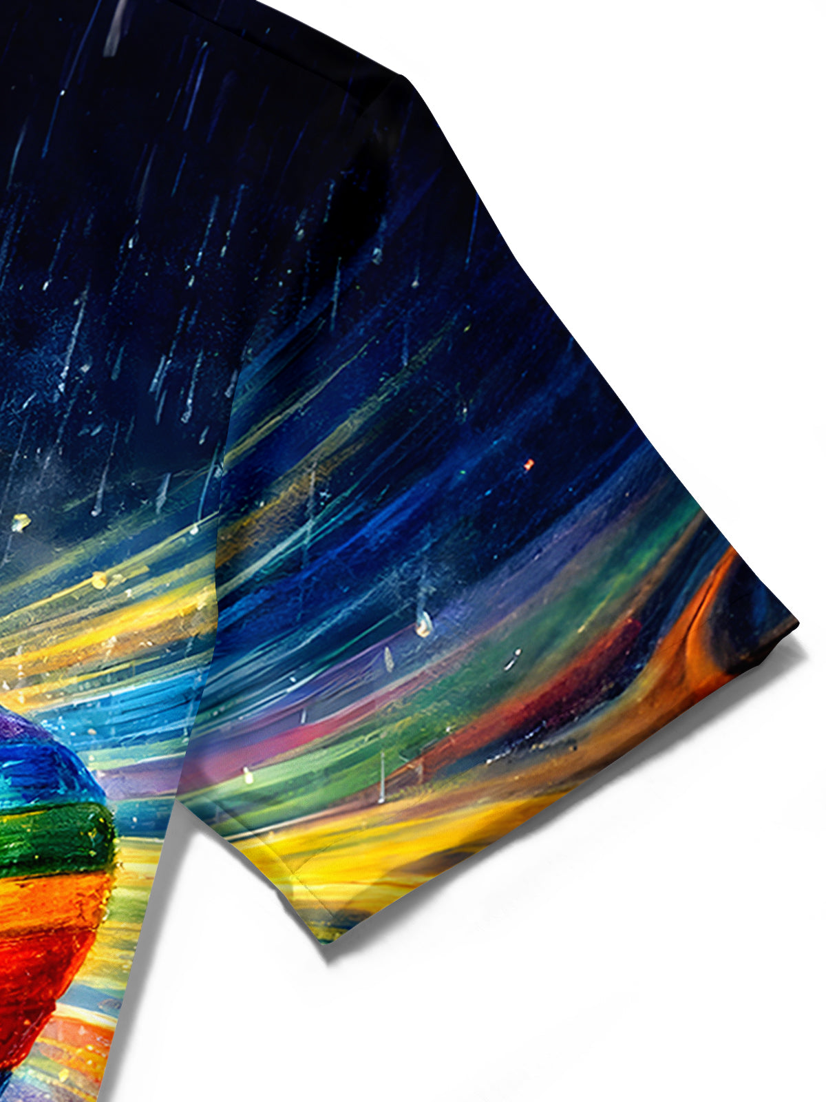 men's tie dye shirt close-up short sleeve