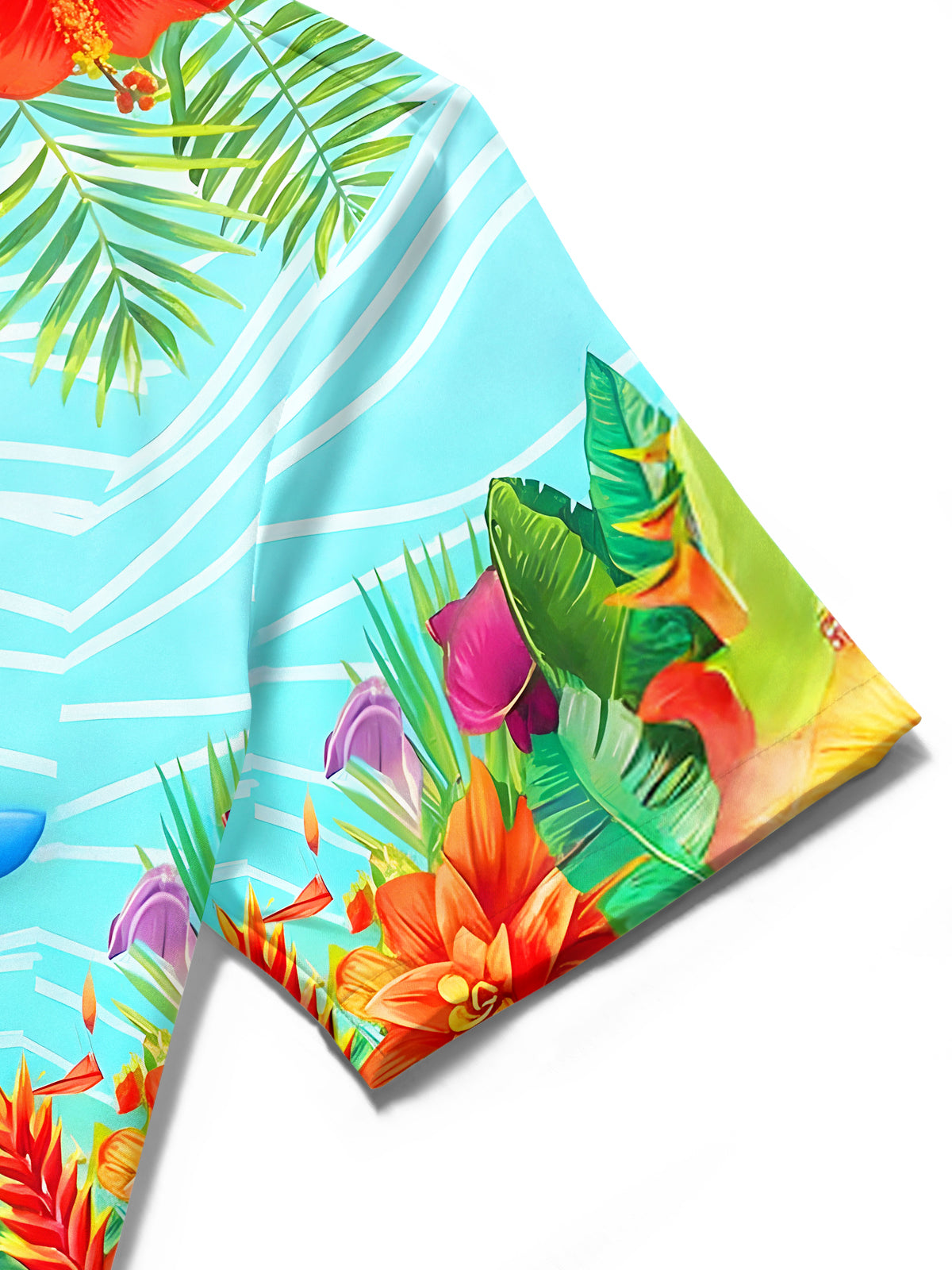 men's Hawaiian shirt close-up short sleeve