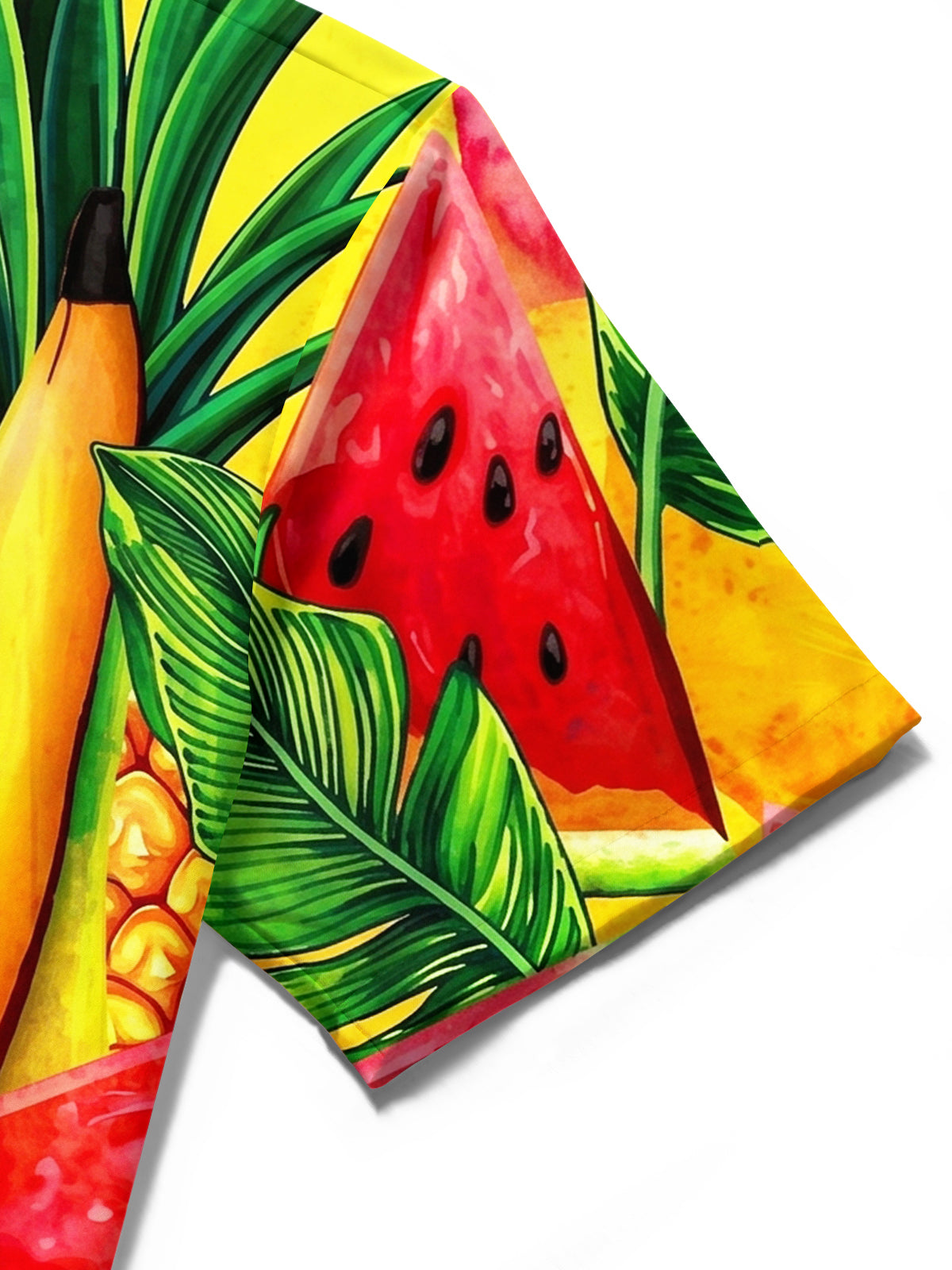 Adaychic Men's Hawaiian Tropical Fruit Pattern Short Sleeve Shirt with Chest Pocket