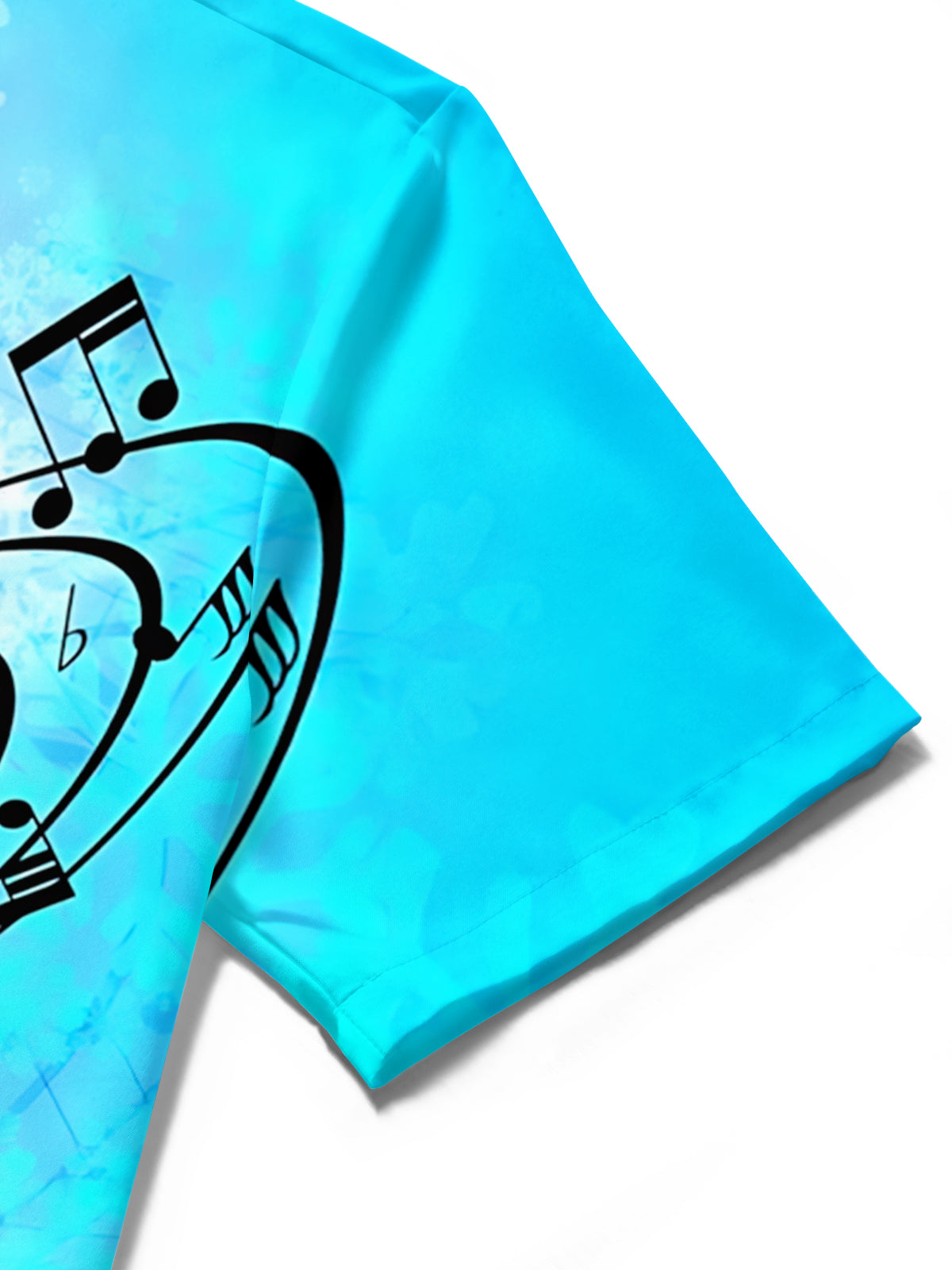 Adaychic Men's Graphic Musical Notes Print Short Sleeve Shirt with Chest Pocket