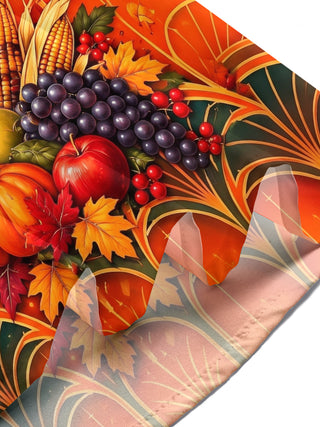 Adaychic Men's Short Sleeve Stand Collar Shirt - Thanksgiving Day Sunflowers And Cornucopia With Autumn Harvest Print with Chest Pocket