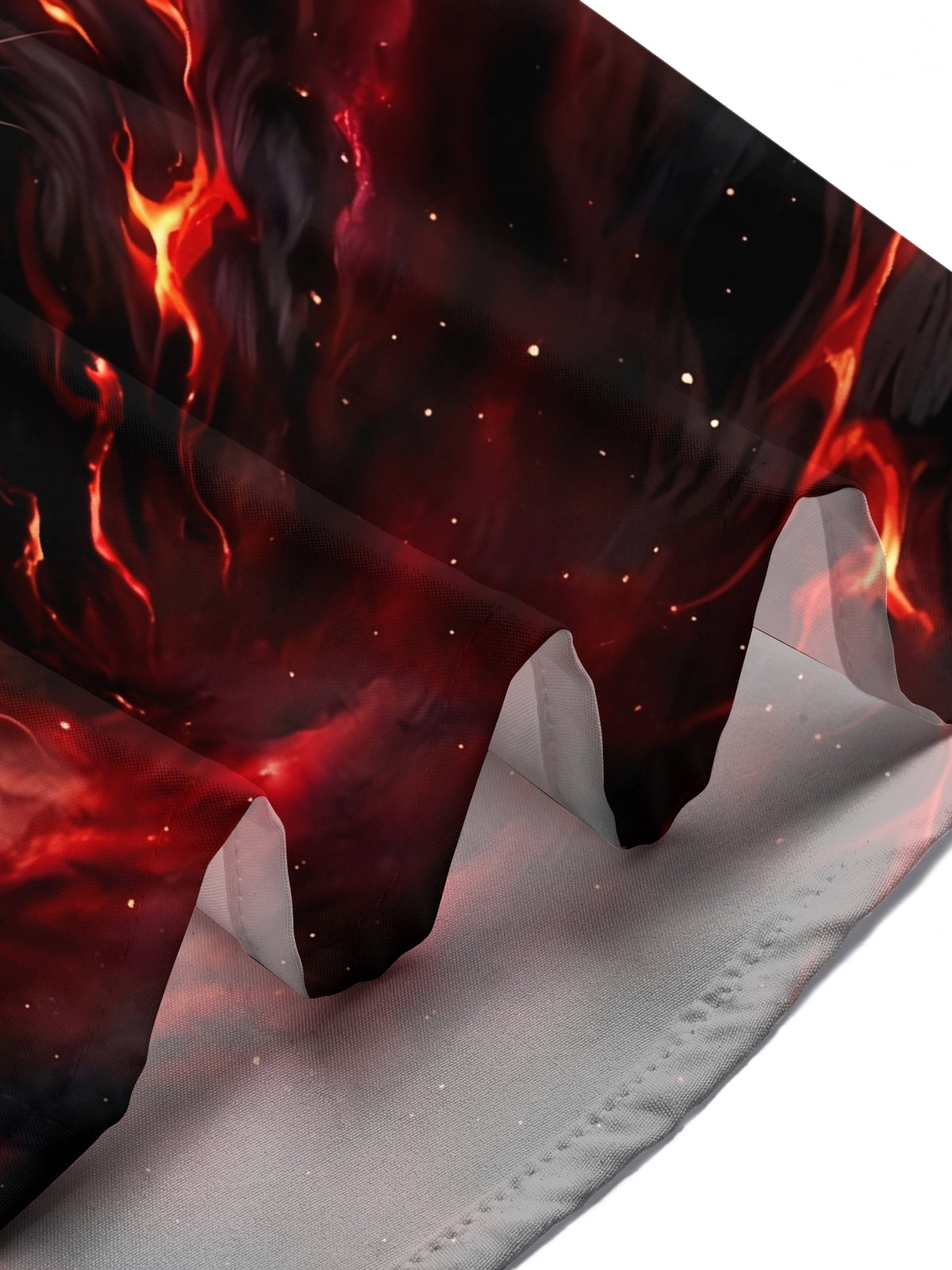 Adaychic Men's Black Panther With Lava And Fire Print Short Sleeve Shirt with Chest Pocket
