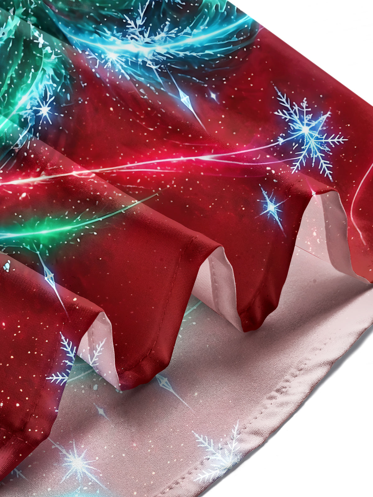 Adaychic Men's Long Sleeve Shirt - Christmas Tree With Snowflakes And Light Trails Print with Chest Pocket