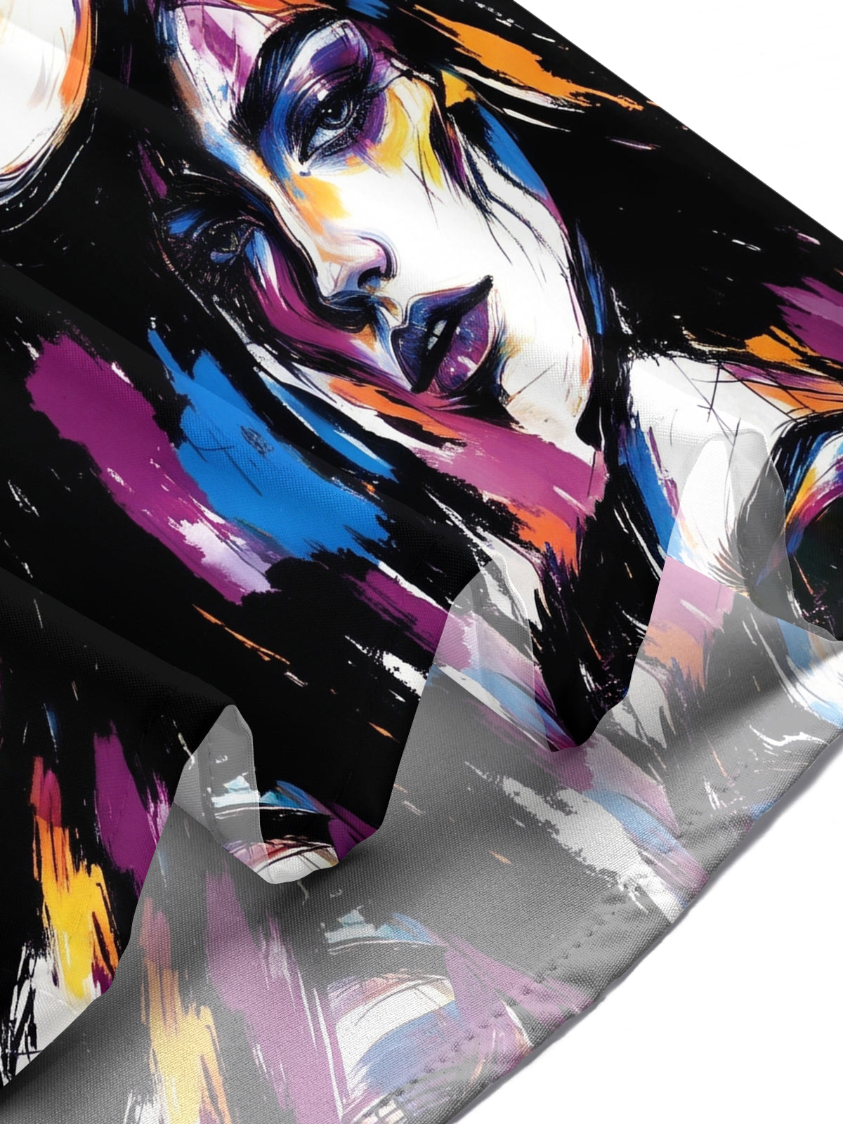 Adaychic Men's Graphic Abstract Woman Faces Print Short Sleeve Shirt with Chest Pocket