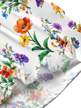 Adaychic Men's Colorful Wildflower Floral Print Long Sleeve Button Down Shirt with Chest Pocket