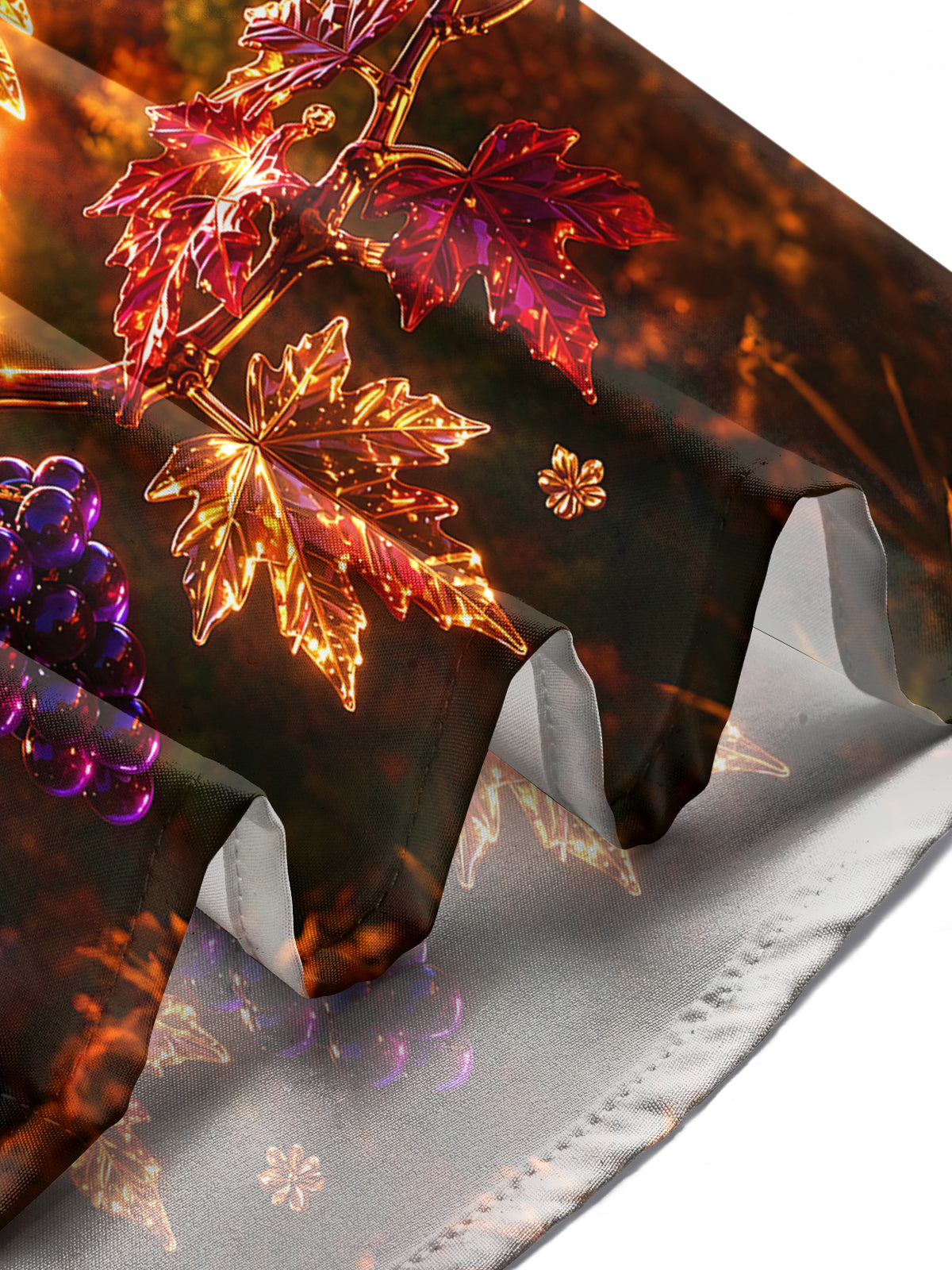 Adaychic Men's Long Sleeve Shirt - Crystal Parrot With Autumn Leaves And Grapes Print with Chest Pocket