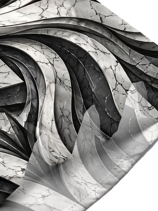 Adaychic Men's 3D Abstract 3D Swirling Marble Pattern Short Sleeve Shirt with Chest Pocket