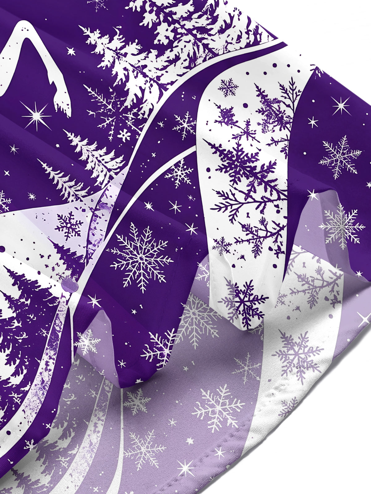 Adaychic Men's Printed Christmas Deer And Snowflakes Print Short Sleeve Shirt with Chest Pocket