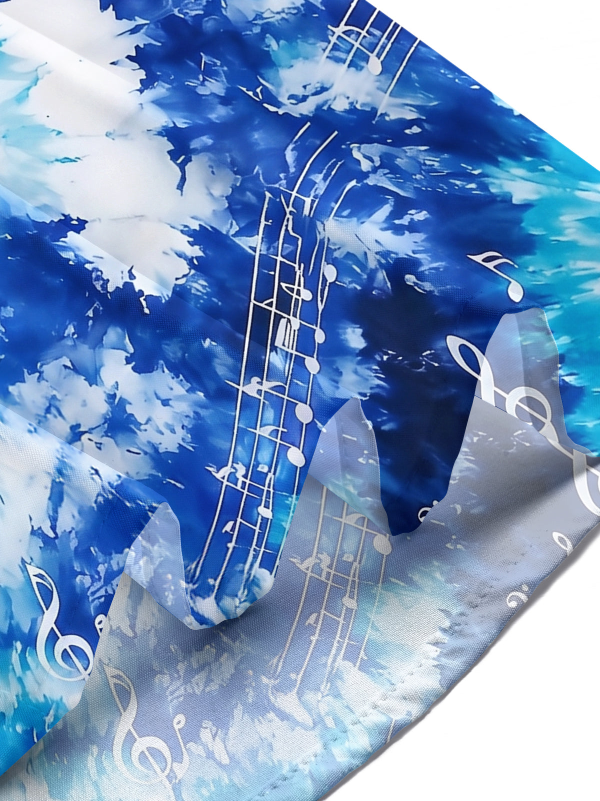 Adaychic Men's Graphic Musical Notes Print Short Sleeve Shirt with Chest Pocket