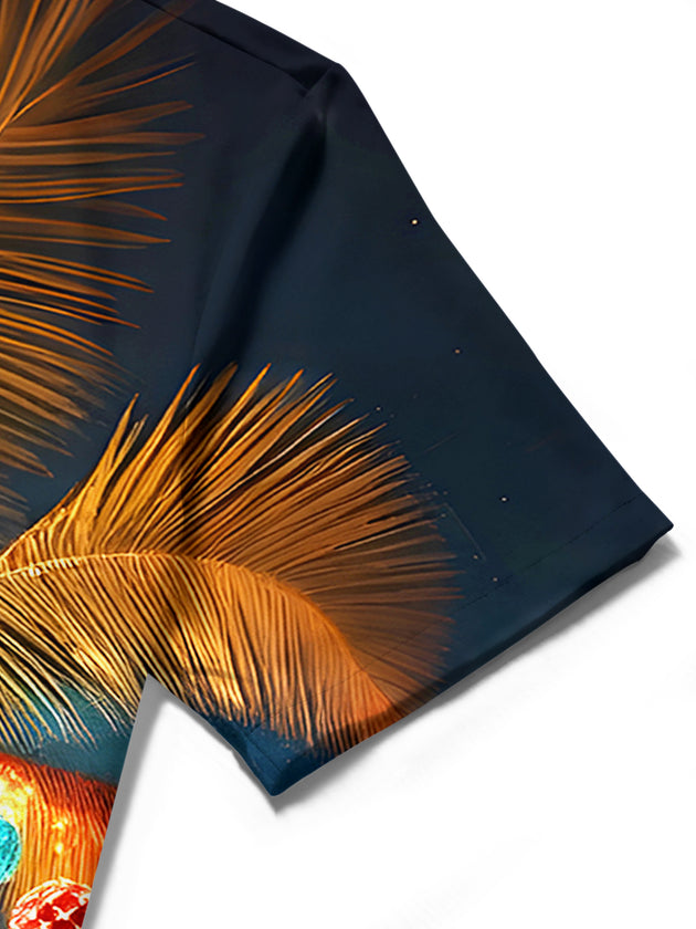 men's Christmas shirt close-up short sleeve