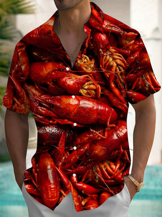 men's retro print shirt front view