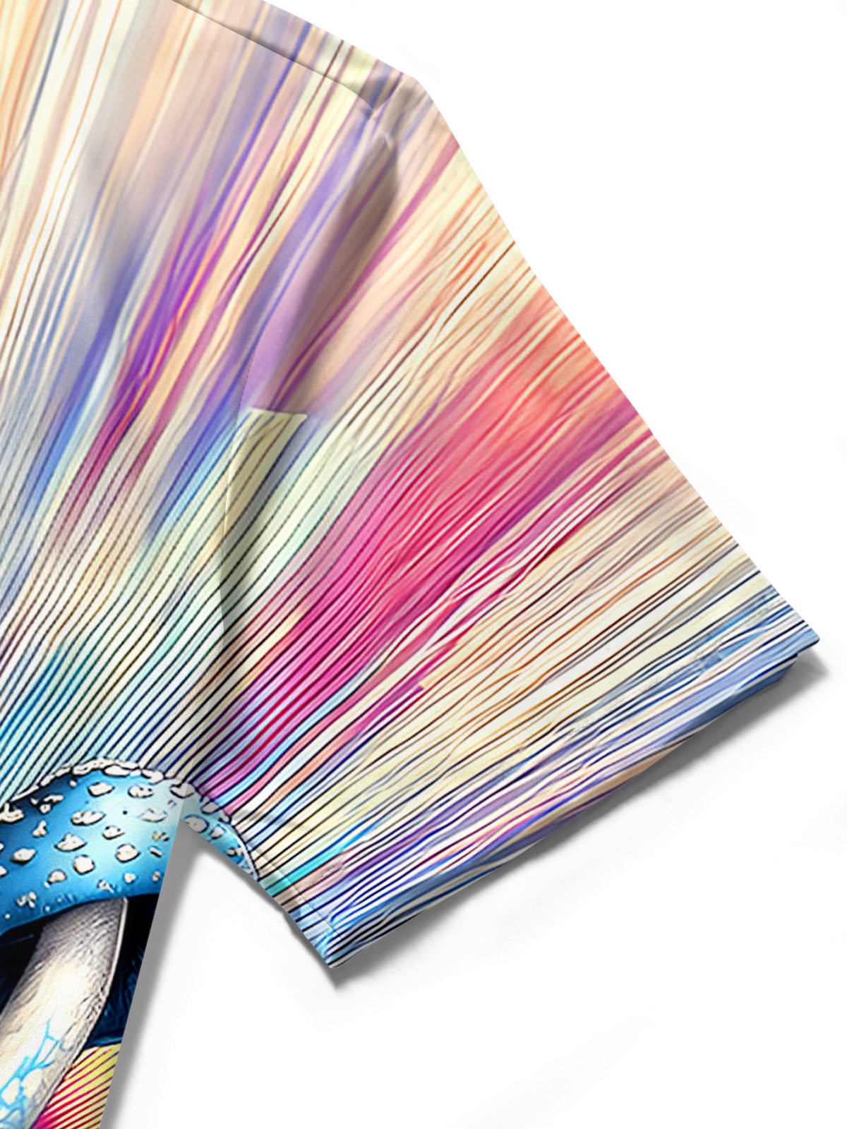 Tie Dye Mushroom Eyes Men's Pocket Short Sleeve Shirts