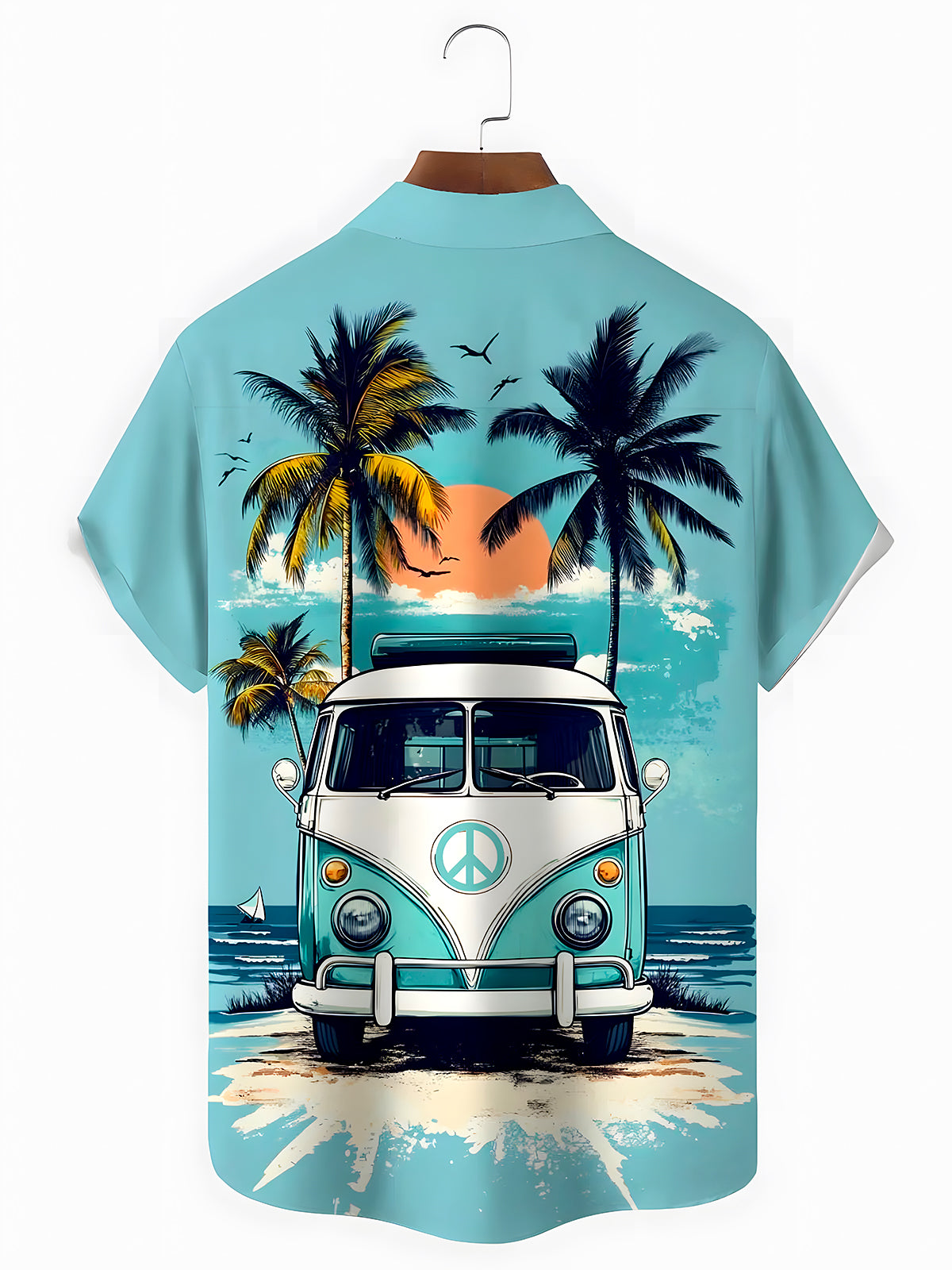 men's aloha shirt back view