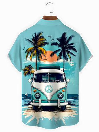 men's aloha shirt back view