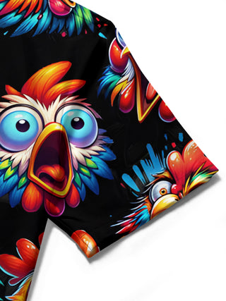 men's printed shirt close-up short sleeve