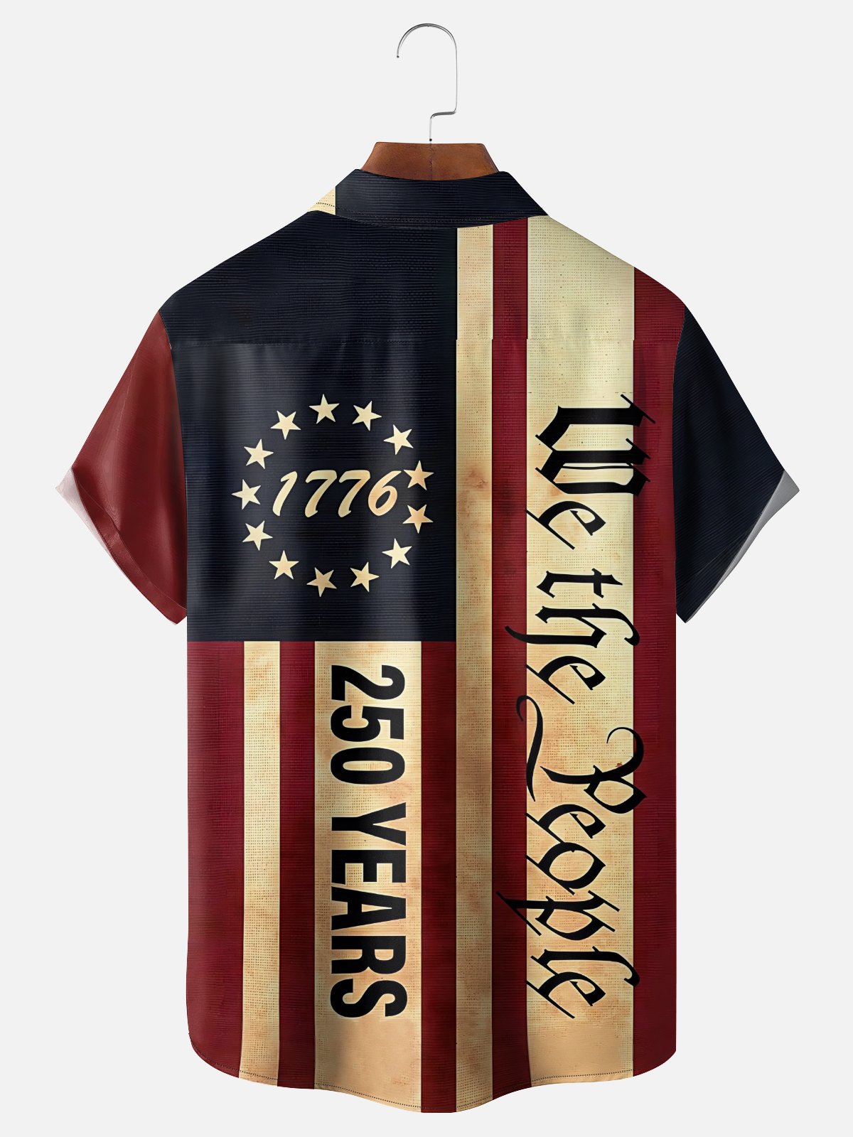 American Flag 250 Years Men's Pocket Short Sleeve Shirts