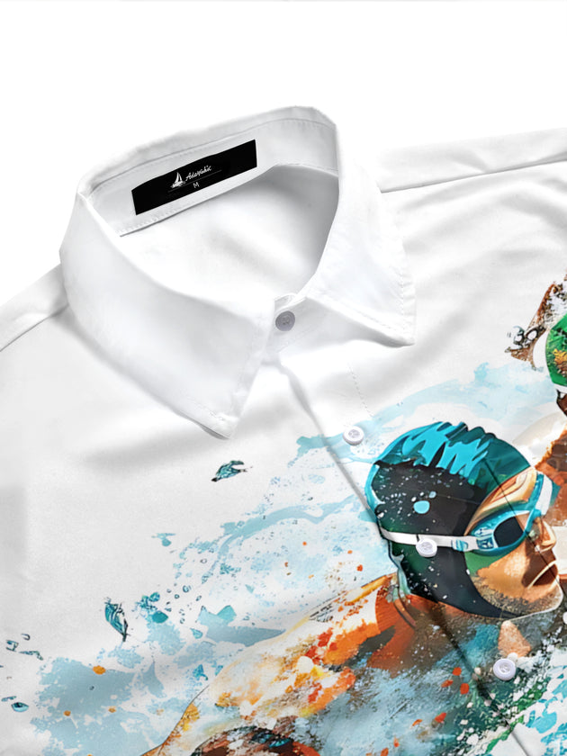 men's short sleeve shirt side view