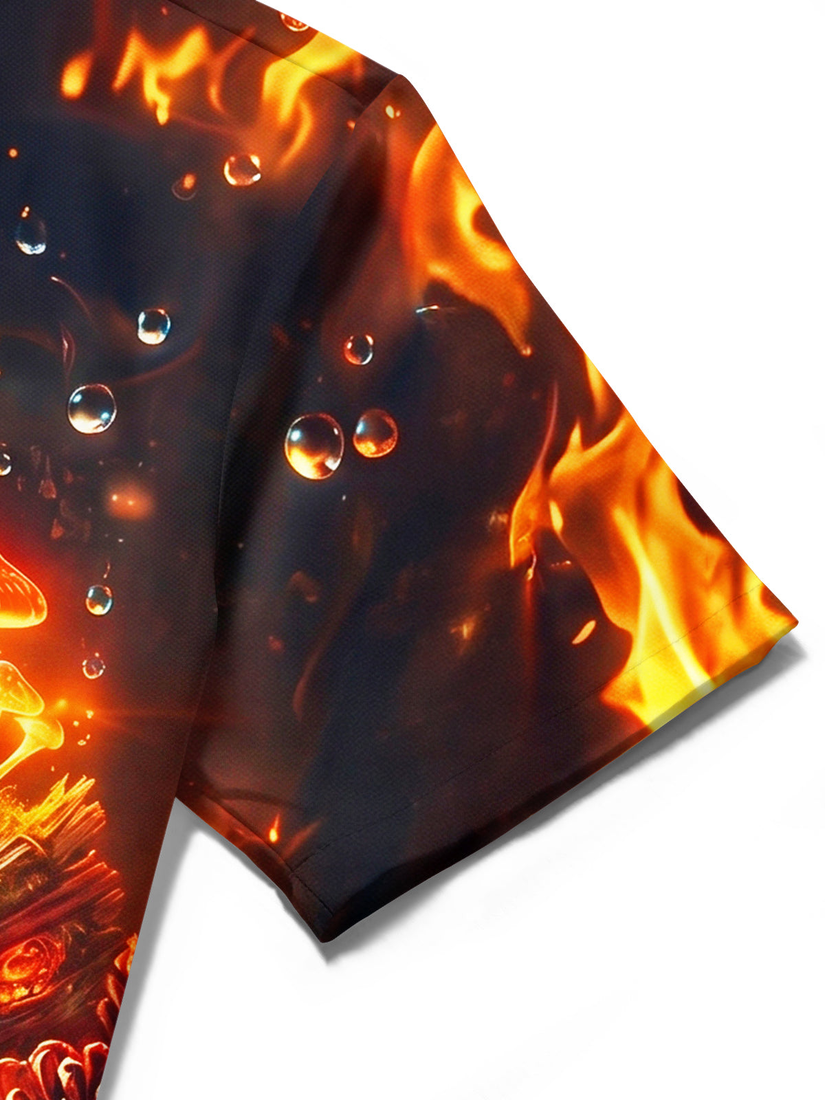 Adaychic Men's Autumn Forest Mushrooms And Acorns Print Short Sleeve Shirt with Chest Pocket