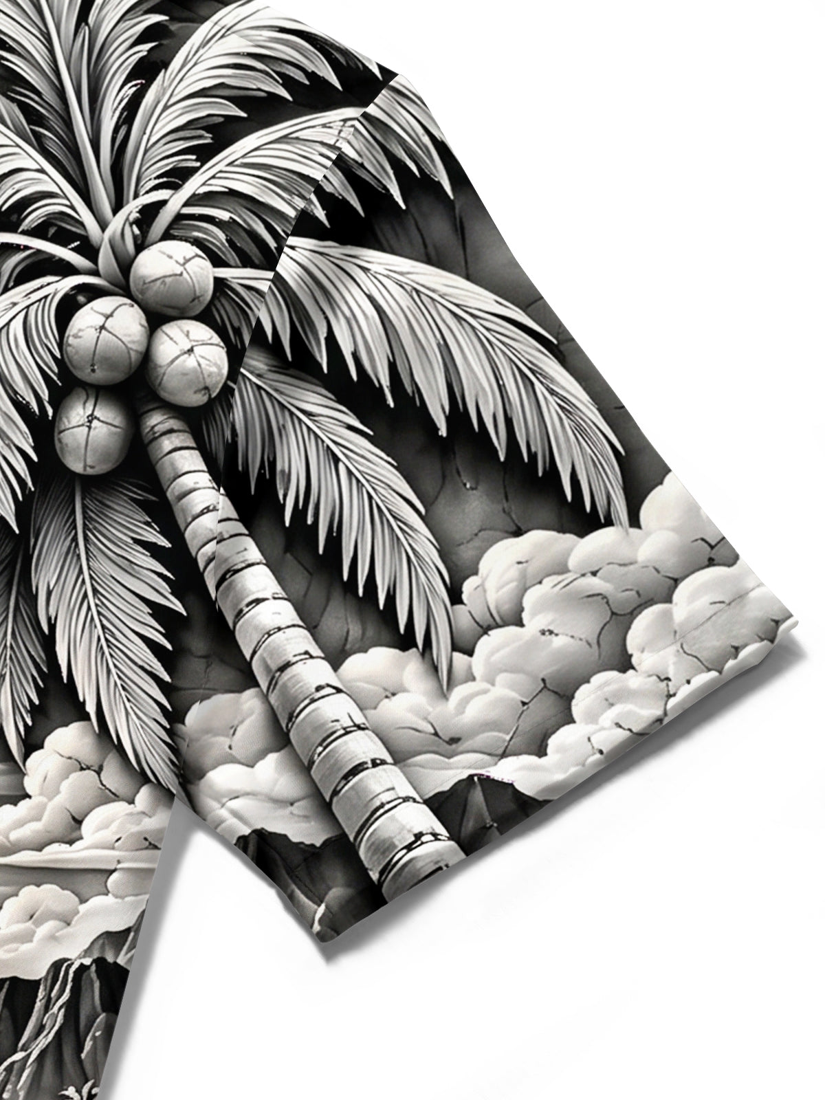 Adaychic Men's Hawaiian Palm Trees And Coconuts Print Short Sleeve Shirt with Chest Pocket