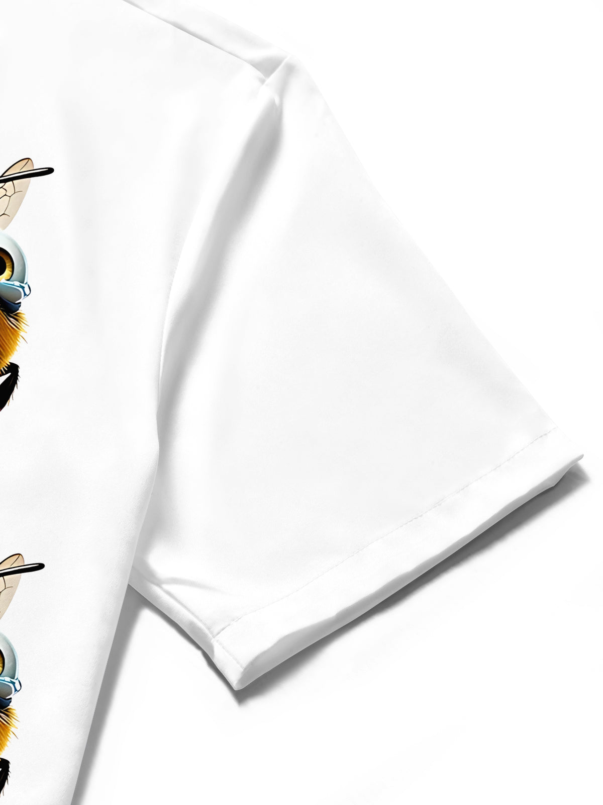 Adaychic Men's Hawaiian Crying Bee Print Short Sleeve Shirt with Chest Pocket