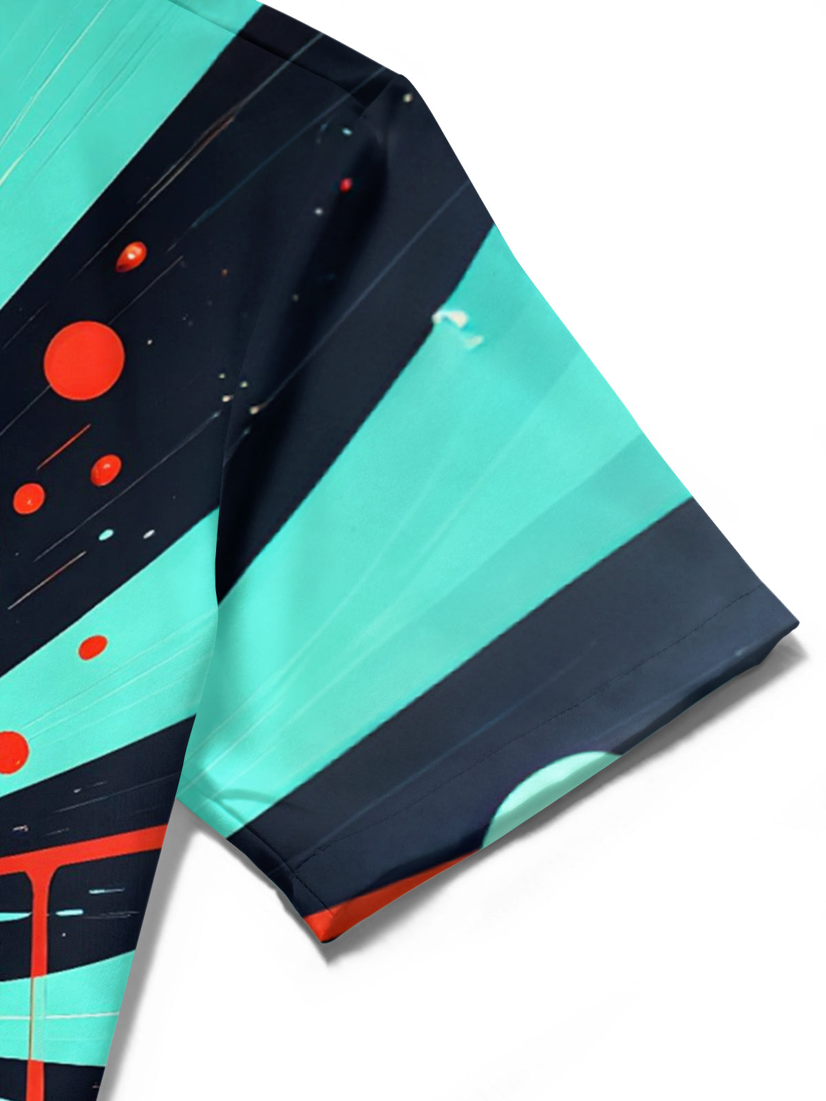 Adaychic Men's Graphic Abstract Spiral Geometric Lines Print Short Sleeve Shirt with Chest Pocket