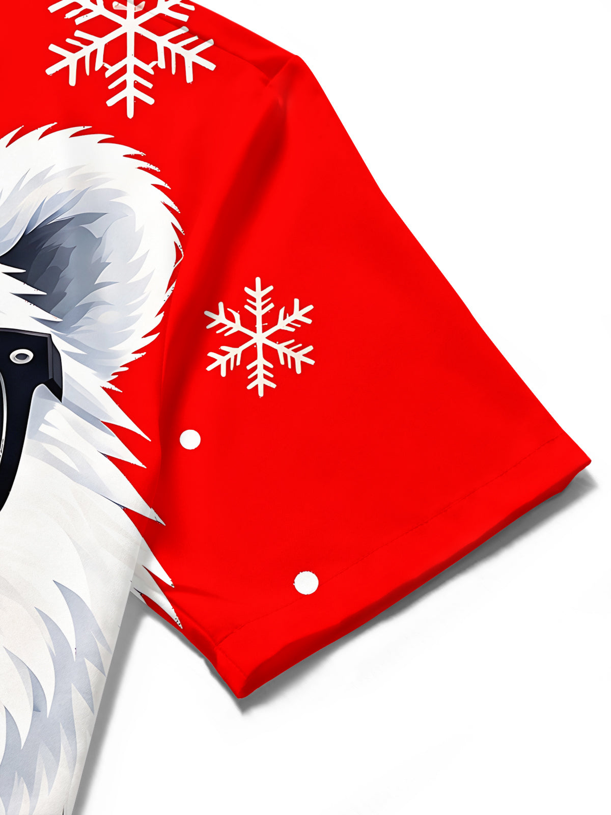 Adaychic Men's Short Sleeve Shirt - Christmas Polar Bear With Sunglasses And Green Scarf Print with Chest Pocket