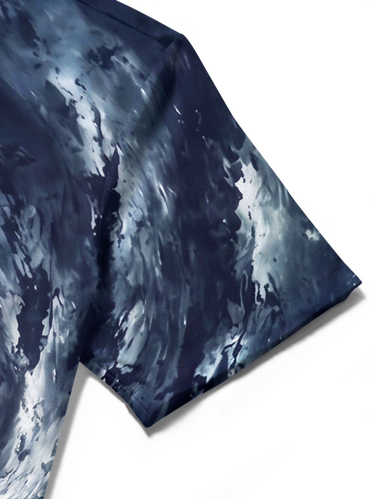 Adaychic Men's Printed Deep Sea Vortex Water Swirl Print Short Sleeve Shirt with Chest Pocket