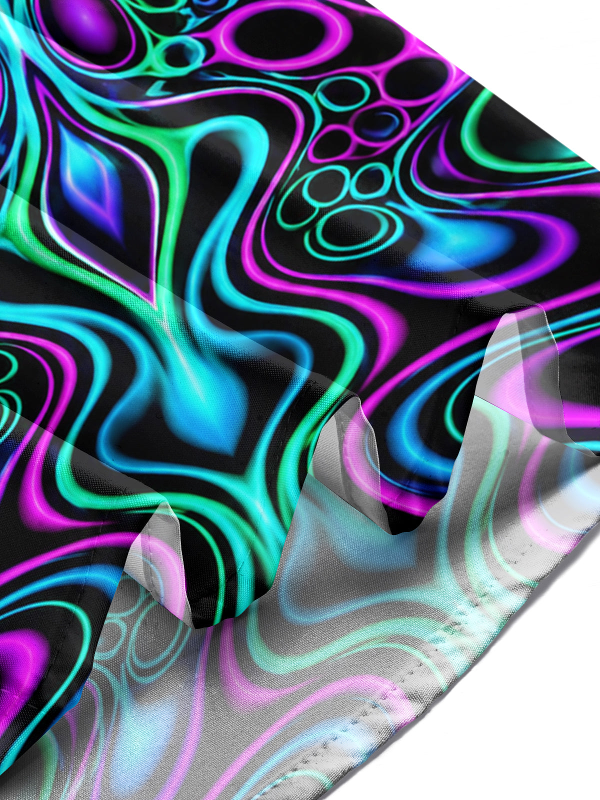 Adaychic Men's Psychedelic Abstract Fractal Patterns Print Long Sleeve Shirt with Chest Pocket